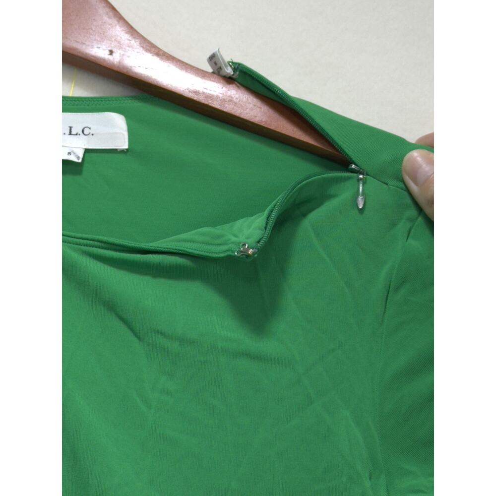 A.L.C Adeline Fern Green Ruched Jersey Stretch Asymmetric Maxi Midi Dress S - Picture 8 of 12